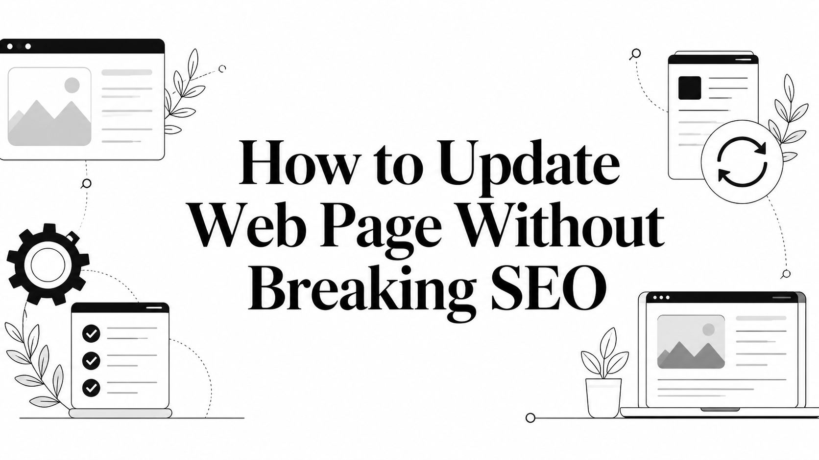 A checklist infographic titled Update Priority Checklist, outlining three steps for identifying pages needing content optimization.